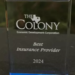 We were thrilled to win the 2024 Best Insurance Provider of the Year at The Colony Chamber of Commerce’s Awards Gala.  
We are super grateful for this award and to have the best team and customers. Thank you for voting for us