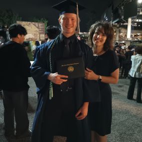 Team member, Christine, with her recently graduated son!