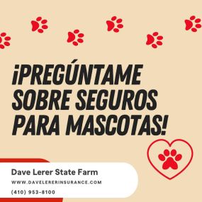 Keep the tails wiggle? ndose and pets in good shape with our pet insurance. Account? ctese with Dave Lerer State Farm agency today for m?. with information? n about protection ? n of your mates? hairy eras.

Keep tails wagging and pets feeling good with our pet insurance. Contact Dave Lerer State Farm today for more information on protecting your furry friends.