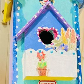 A friend of our agency created this beautiful birdhouse. It is nice to see that they are well-covered! What kind of insurance do you think they would need? ???????? #rorywoldstatefarm #featherfriends