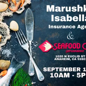 ???????? Join us at our booth at SeaFood City this Thursday from 10 am-5 pm!

We're excited to meet you, answer your questions, and share some insight at our booth. We are here for all your insurance needs! See you there! ????????