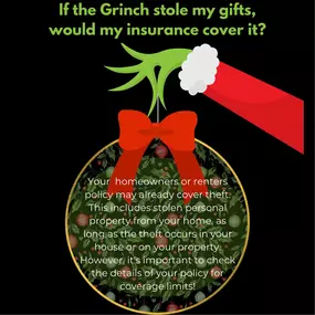 Did you know.. home burglaries spike in the weeks leading up to Christmas?

The holidays should be a time of celebration, not stress. While theft can be a real concern, having the right insurance and taking precautions can go a long way. Call us today to review your home and renters policy to make sure your gifts are covered! 636-333-3433