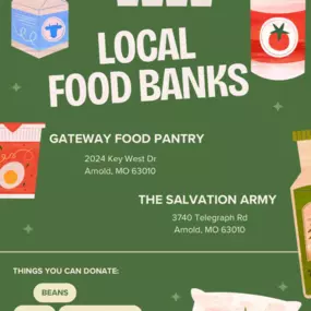 Donating non-perishable food to a local food bank is a great way to help families in need during Thanksgiving! Here are some located right in Arnold????