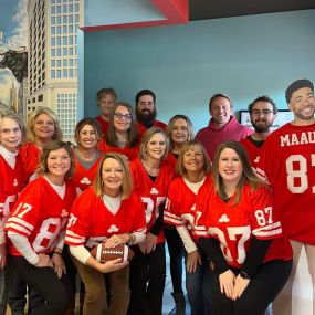 There are a lot of great teams to cheer for today. ???? No matter who wins- we have the best team around cheering for you everyday! ❤️#jeannieismyagent #ridewithnumber1 #awardwinningagency