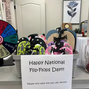 We had a blast celebrating National Flip Flops Day yesterday! We still have a few pairs left if you didn’t get a chance to grab yours.