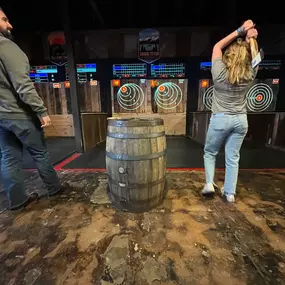 Team ax-throwing outing