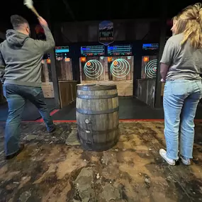 Team ax-throwing outing