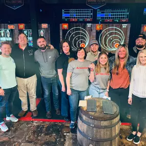 Team ax-throwing outing