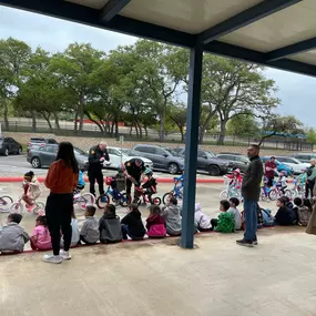 A little rain and cooler weather didn't stop the Bonnie Ellison Elementary School Bike Rodeo this week!  We had a great time again and it is always wonderful to get to see our two older boys participate!!  - BJH