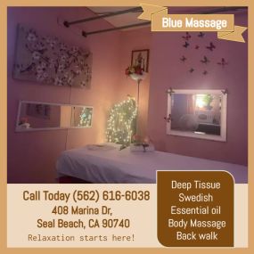 Our traditional full body massage in Seal Beach, CA
includes a combination of different massage therapies like Swedish Massage, Deep Tissue,  Sports Massage,  Hot Oil Massage
at reasonable prices.