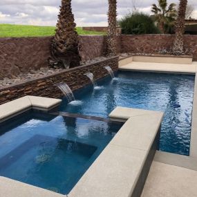 We create unique pool water features.