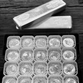 Two 100 oz Silver IGR Bars (New), with 1 oz Silver Monster Box of Brittania's.