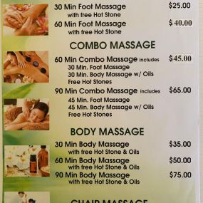 Our traditional full body massage in Sun City, CA 
includes a combination of different massage therapies like 
Swedish Massage, Deep Tissue, Sports Massage, Hot Oil Massage
at reasonable prices.