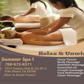 Our traditional full body massage in Palm Desert, CA 
includes a combination of different massage therapies like 
Swedish Massage, Deep Tissue, Sports Massage, Hot Oil Massage
at reasonable prices.