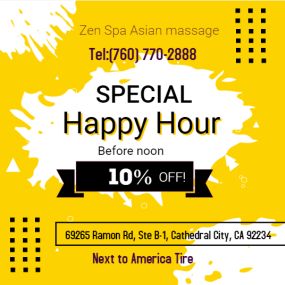 10% off Happy Hour 11:59Am Before noon