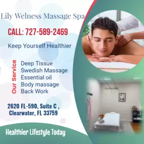 The full body massage targets all the major areas of the body that are most subject to strain and
discomfort including the neck, back, arms, legs, and feet. 
If you need an area of the body that you feel needs extra consideration, 
such as an extra sore neck or back, feel free to make your massage therapist aware and
they will be more than willing to accommodate you.