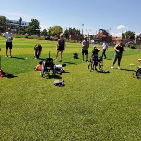 Our entire team took a half day at work to volunteer at National Sports Center for the disabled.