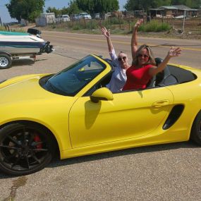 Cindy s fun ride for her getaway, as a thank you for all she does for Bronco Insurance!