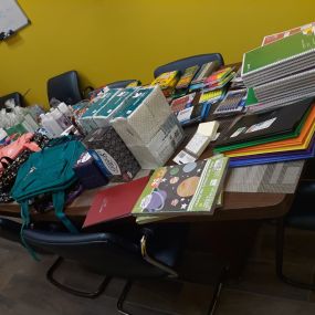 Donations from our Annual School Supply Drive!