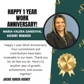 Maria has been with the Jackie Garcia Agency for a whole year already!