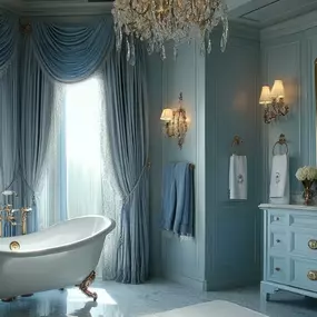 Stunning Powdery Blue Bathroom