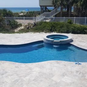 Freeform Pool with Spa and Decking