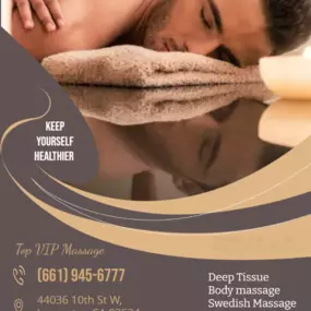 Our traditional full body massage in Lancaster, CA
includes a combination of different massage therapies like 
Swedish Massage, Deep Tissue, Sports Massage, Hot Oil Massage
at reasonable prices.