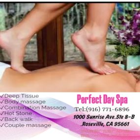 Well trained masseuses use feet in several way to knead the tissues on the patients back. The masseuse varies pressure of her/his feet by using props such as bars that help to control the process.