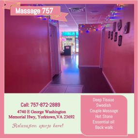 Our traditional full body massage in Yorktown, VA
includes a combination of different massage therapies like 
Swedish Massage, Deep Tissue, Sports Massage, Hot Oil Massage
at reasonable prices.