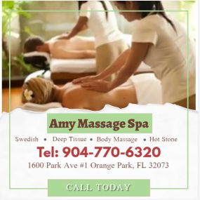 Our traditional full body massage in Orange Park, FL
includes a combination of different massage therapies like 
Swedish Massage, Deep Tissue,  Sports Massage,  Hot Oil Massage
at reasonable prices.
