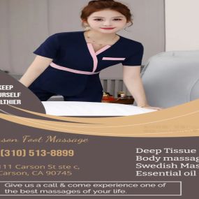 Our traditional massage in Carson, CA
includes a combination of different massage therapies like 
Swedish Massage, Deep Tissue, Sports Massage, Hot Oil Massage
at reasonable prices.