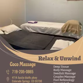 What better way to give that gift than share that gift in our inviting Couples Massage Rooms.  
It what your come to expect from a Massage but in a larger room, with 2 of our Signature Tables 
with 2 Therapists?one working on each of you.  Our Therapists will work on each individual person 
to accommodate their specific needs and will orchestrate your Couples experience to ensure you are both relaxed and rejuvenated.