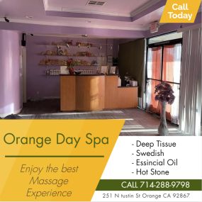 Our traditional full body massage in Orange, CA
includes a combination of different massage therapies like 
Swedish Massage, Deep Tissue, Sports Massage, Hot Oil Massage
at reasonable prices.
