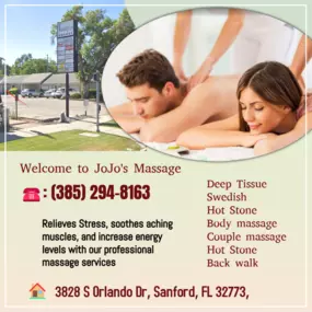 A couple's massage is just like any other massage service, 
but you and your partner receive the massage at the same time, 
on separate tables, and by two different massage therapists. 
The massage is generally offered in a private room on side-by-side massage tables.