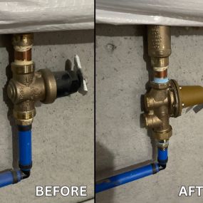 Pressure valve replacement, before and after