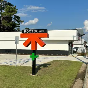 Exterior Signage of Rootdown Medical Dispensary in Ocean Springs, MS