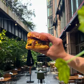 O'Toole's Burger on front patio.