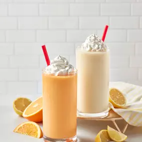 Orange and lemon frozen custard in a glass