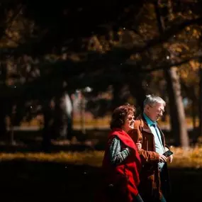 Couple continues their sober journey together. Addiction comes in all shapes and backgrounds, including mature adults and the elderly. We support all people on their addiction treatment journeys - no matter the background.