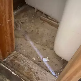 Pictured here is Siren Wisconsin water damage in a bathroom.