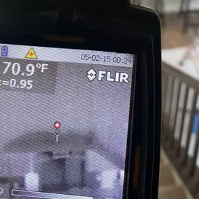 Structural Water Damage Assessment: Thermal cameras can help assess the extent of water damage to structural components, such as wood framing or drywall. Pictured here is a Siren, WI home that has water damage near the ceiling corner.