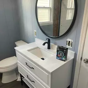 Vanity installation in Caolina Beach, NC