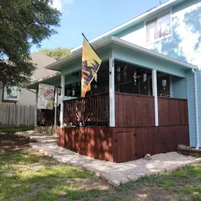 Deck Renovation, including re-decking, painting, hot-tub removal, soffit installation, siding replacement, and landscaping