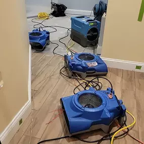 Water damaged carpet extracted and dried in Bethesda Maryland