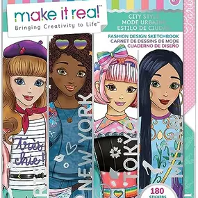 CITY STYLE FASHION DESIGN. This fashion design focused kids drawing set will unleash your child’s fashion fortitude with contemporary urban inspired design templates, and tons of creative accessories