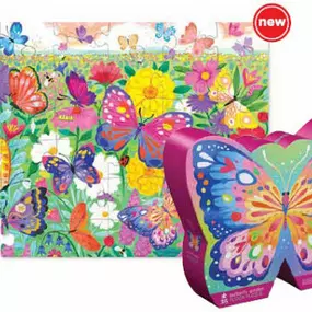 From Crocodile Creek – Watch imaginations bloom with this beautiful 36-piece floor puzzle of colorful butterflies in a flower field. From Crocodile Creek, for ages 3+ yrs.