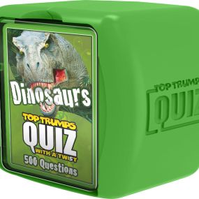 Quizzical Dinosaur fun with a Top Trumps Twist Entertaining educational card game loved for bringing your favorite dinosaurs to life including the famous Tyrannosaurus Rex, deadly Velociraptor and the beautiful Archaeopteryx! 500 puzzling and captivating questions that will test your knowledge and memory on the world of dinosaurs.