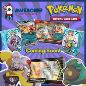 We are thrilled to announce the upcoming arrival of this week's Pokémon trading cards at our stores!!!

Pokémon trading cards not only offer a fun way to engage with friends but also serve as valuable collectibles.
