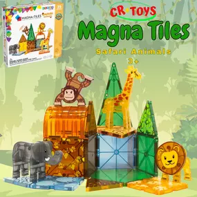 ????⭐????Unleash your little explorer's imagination with the Magna-Tiles Safari Animals 25-Piece Set! ???????????? From crafting vibrant habitats to going on thrilling adventures with adorable magnetic creatures, the fun never ends! Perfect for ages 3+ to ignite creativity at home or in the classroom. Let the safari begin! ????⭐????