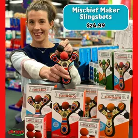 ⭐????⭐ Make some classic summer memories with our Mischief Maker Slingshots! Handmade from real wood and designed for safe fun, it’s the perfect blend of old-school charm and modern safety. Trust us, we've been LOVING them this summer! Perfect as a birthday present or just because—stop by CR Toys and check them out today!⭐????⭐